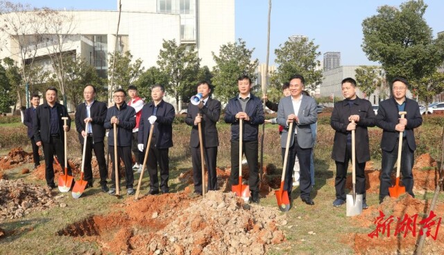 博鱼·体育师生义务植树共建绿色校园